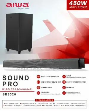 Aiwa 4.1 Wireless Soundbar System (Sb-8320) 450w