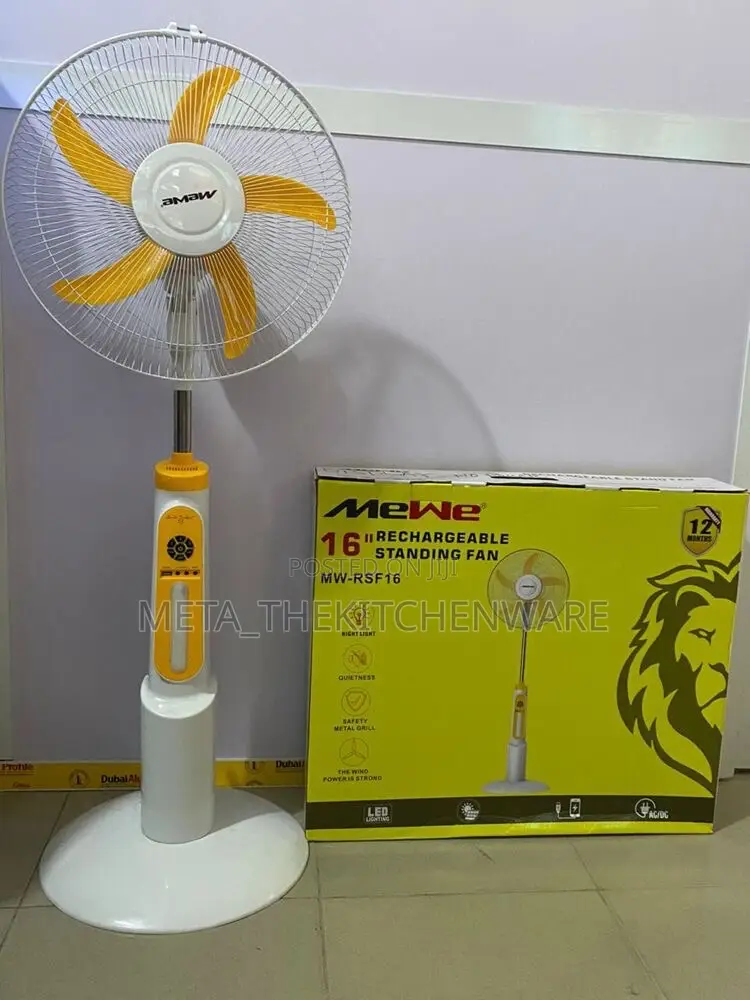 Mewe Rechargeable Standing Fan Size 16 Mw-Rsf16