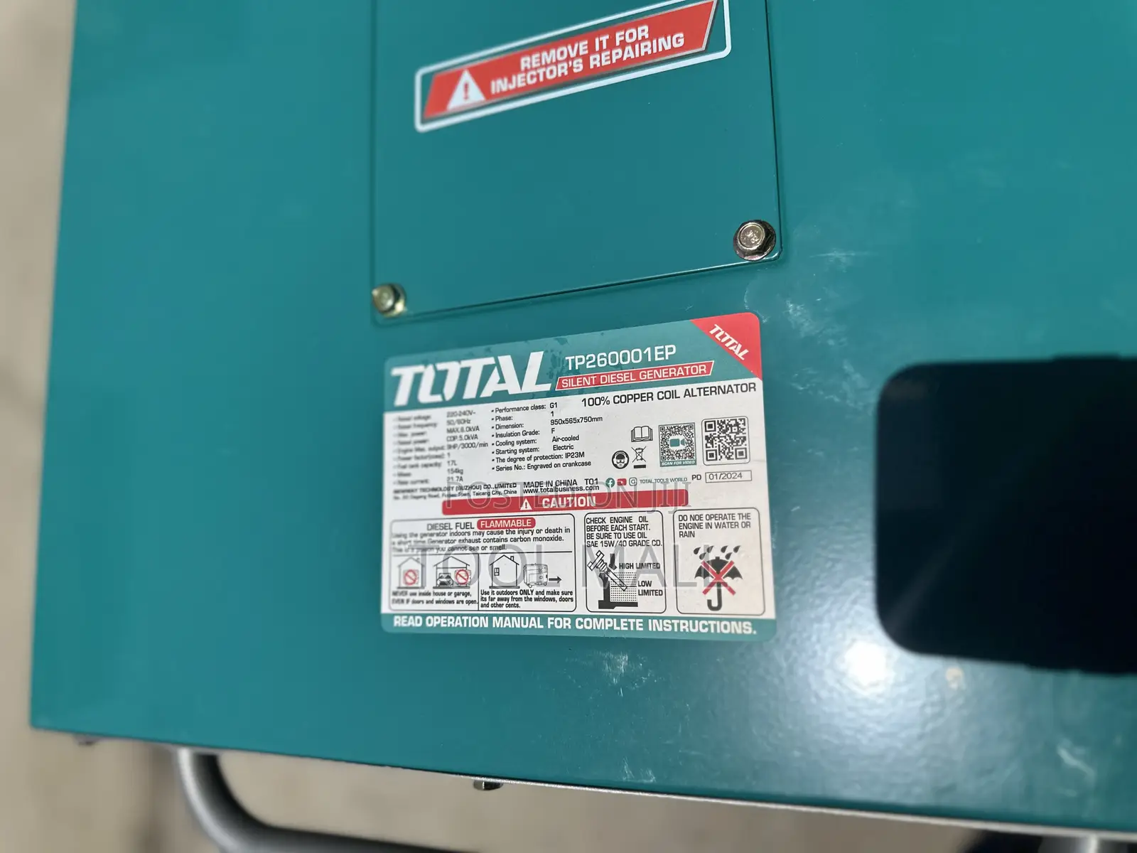 Total Diesel Generator 6kva Silent TP260001EP