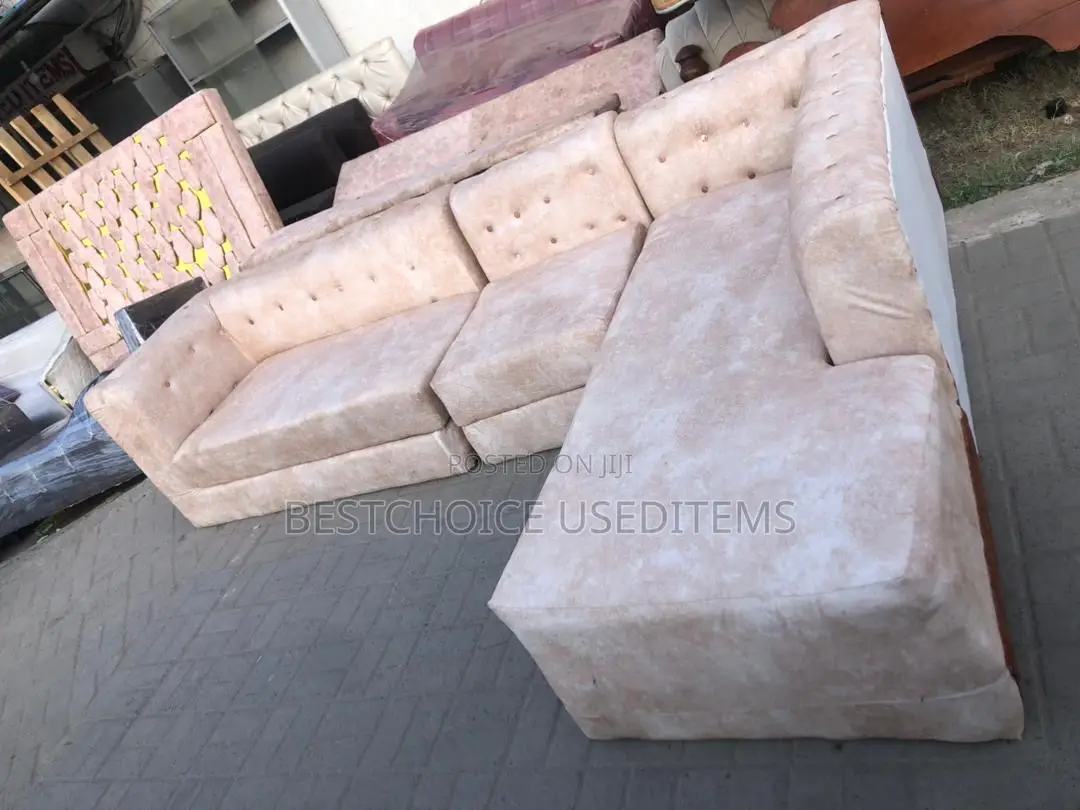 Sofa Set Za L Shape Rangi Ya Maziwa Nyeusi290k