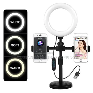 2 Phone Holder LED Ring Light