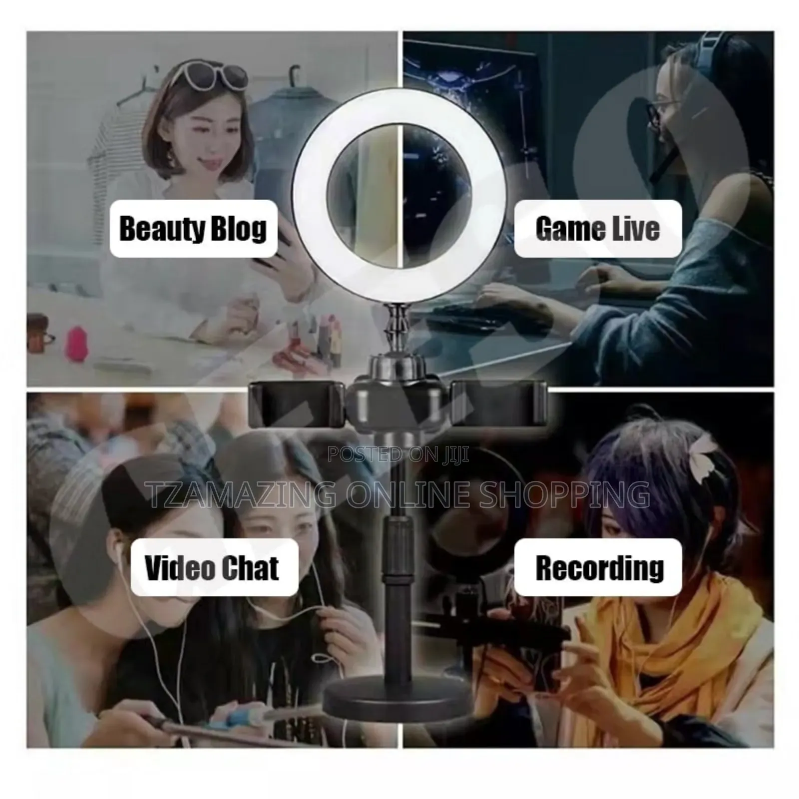 2 Phone Holder LED Ring Light