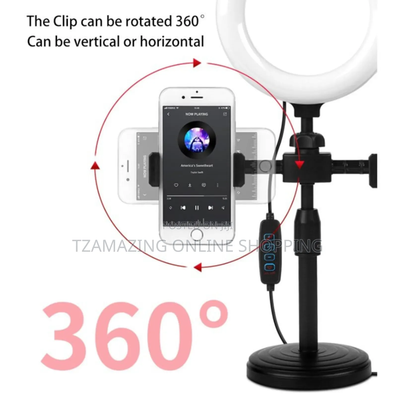 2 Phone Holder LED Ring Light