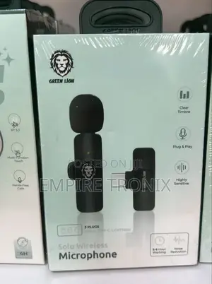 Green Lion Solo Wireless Microphone 3 Plugs 60mah - Black