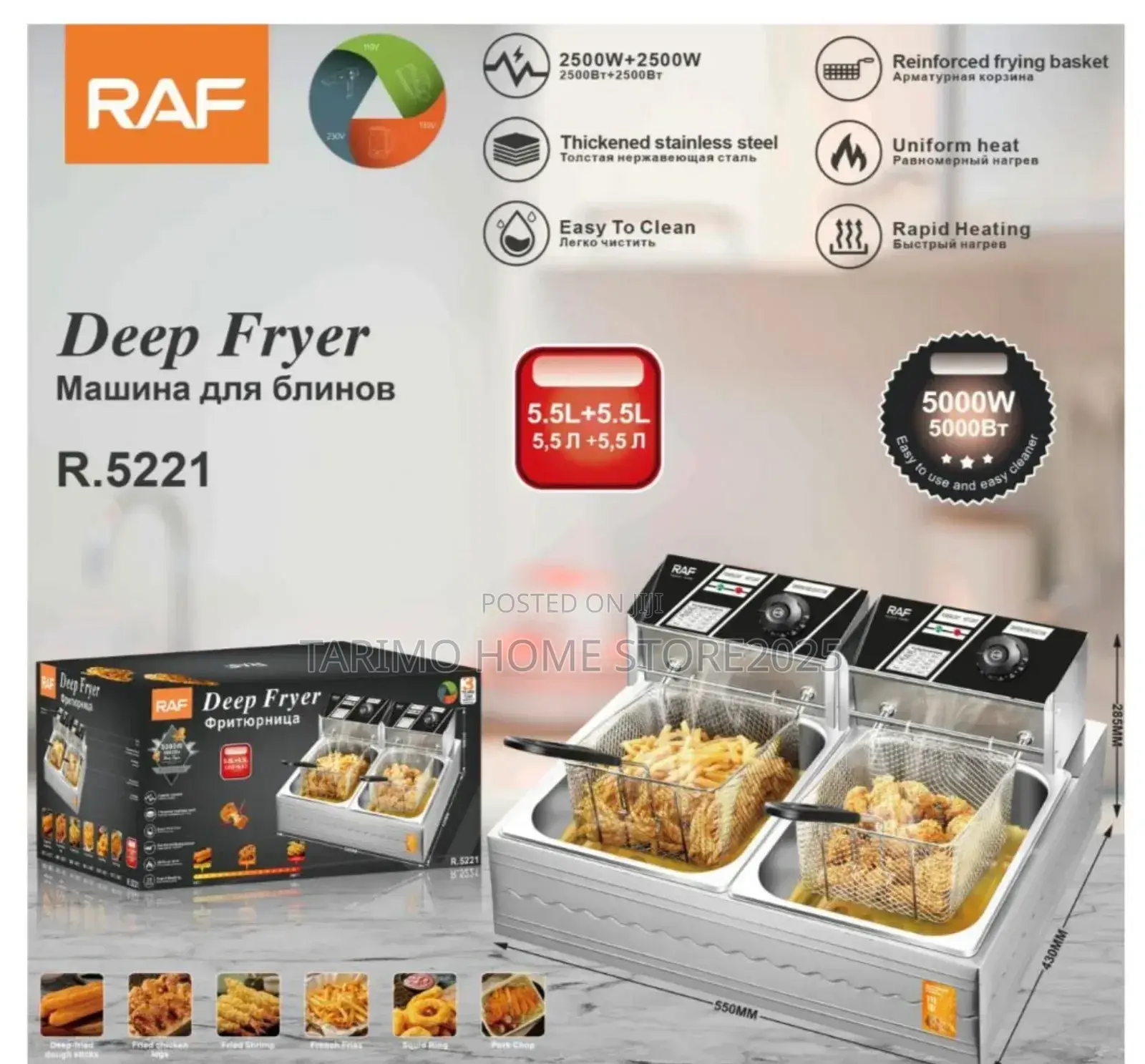 *Raf Deep Fryer Double 11L