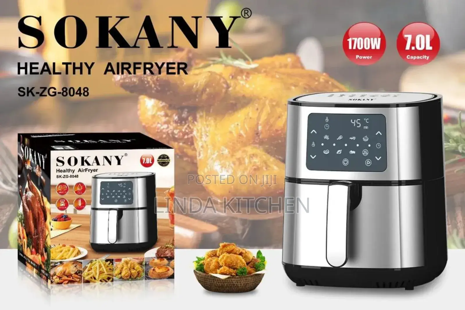 Sokany Airfryer 7lts