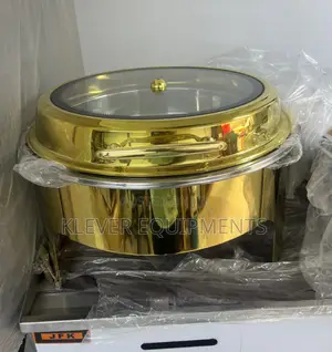 Round Golden Big Glass Window Hydraulic Chafing Dish
