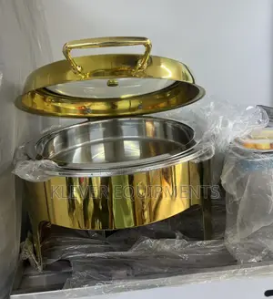 Round Golden Big Glass Window Hydraulic Chafing Dish