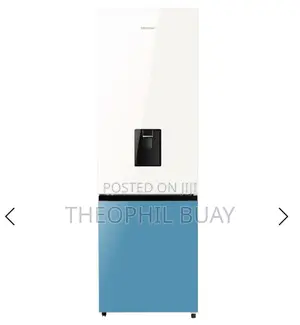 Hisense 350L White/Blue Double Door Fridge Dispenser H450BDB