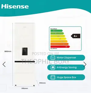 Hisense 350L White/Blue Double Door Fridge Dispenser H450BDB