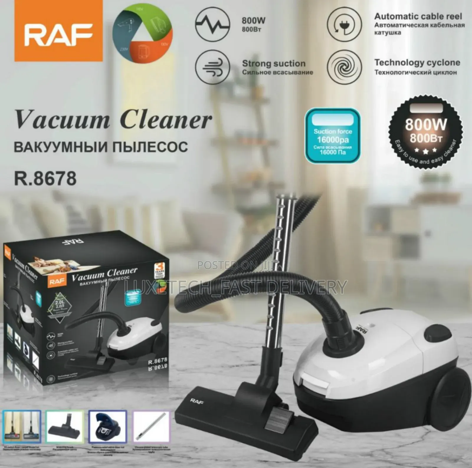 Raf Vacuum Cleaner 2L R.8678 With Technology Cyclone