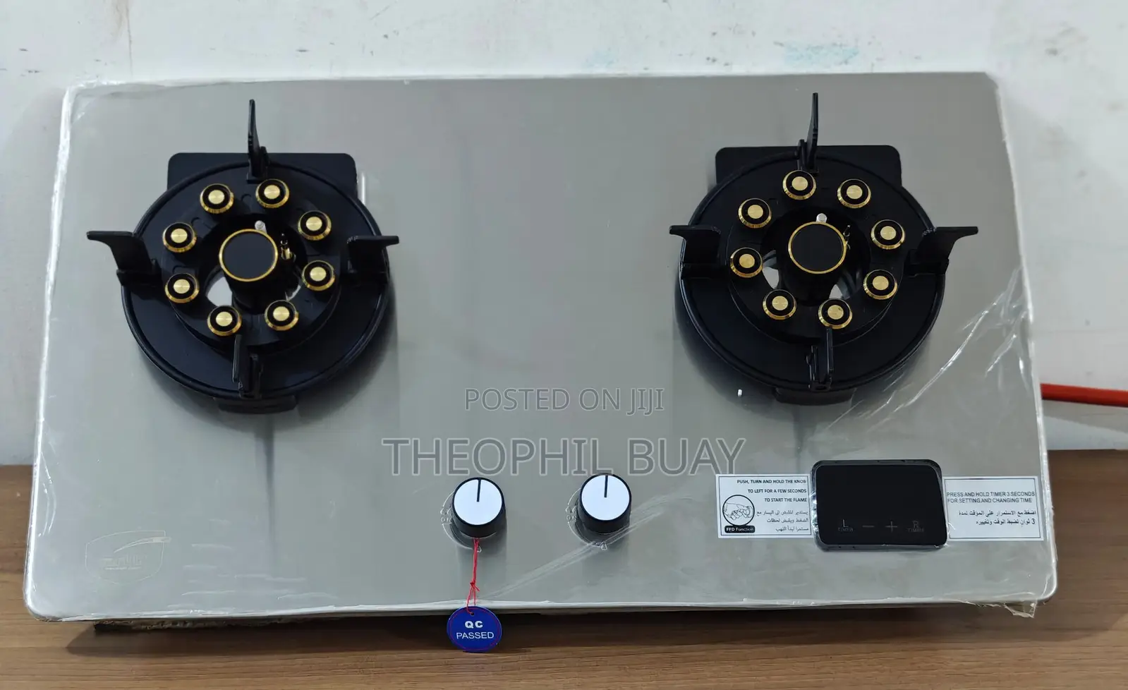 Two Plates Automatic Gas Cooker With Timer