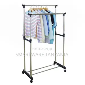 Stainless Steel Premium Double-Pole Clothes Hanger Rack