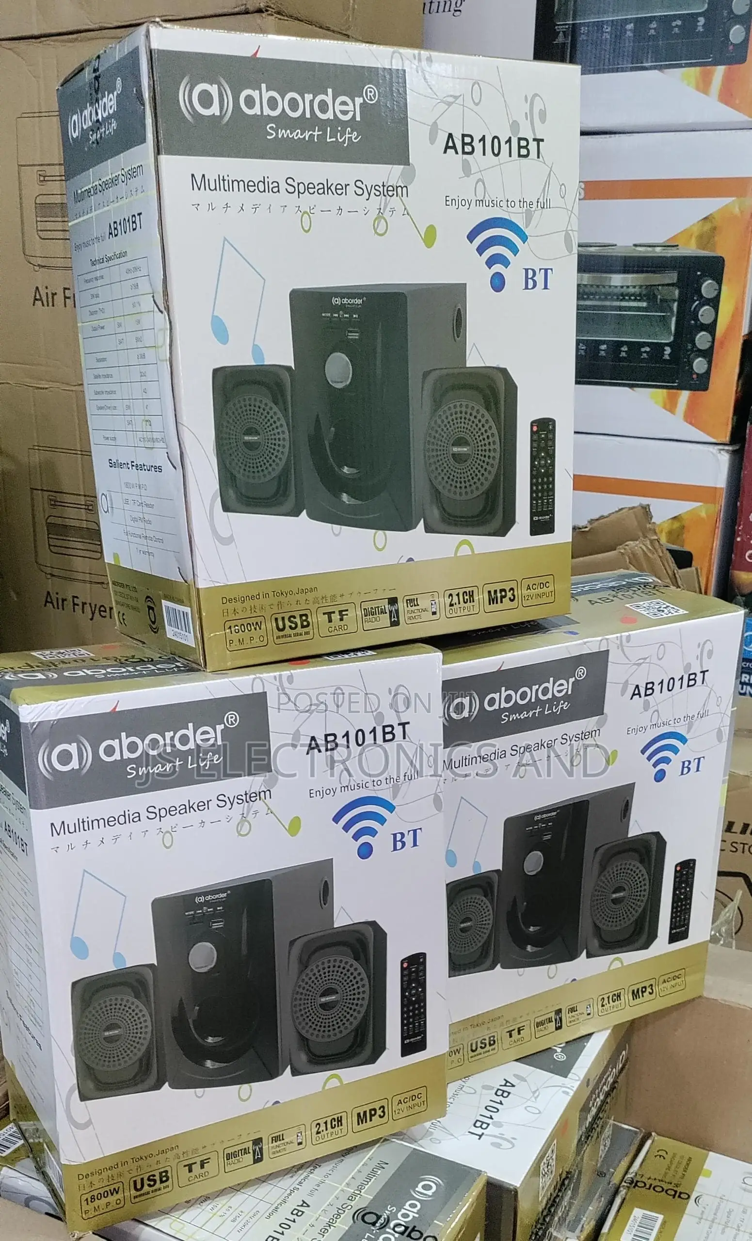 Subwoofer ABODER Spika Mbili Ina Support Bluetooth Speaker
