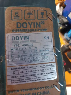 Submersible Water Pump 3HP Trhree Phase