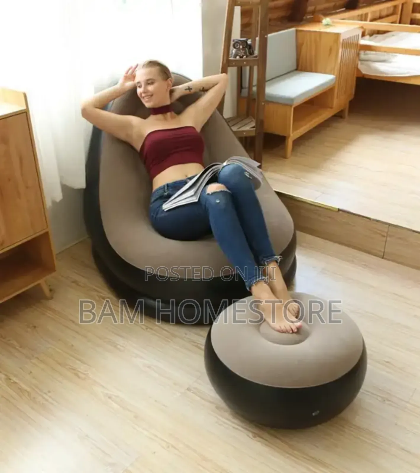 Airsofa+ Round Stool With Pump
