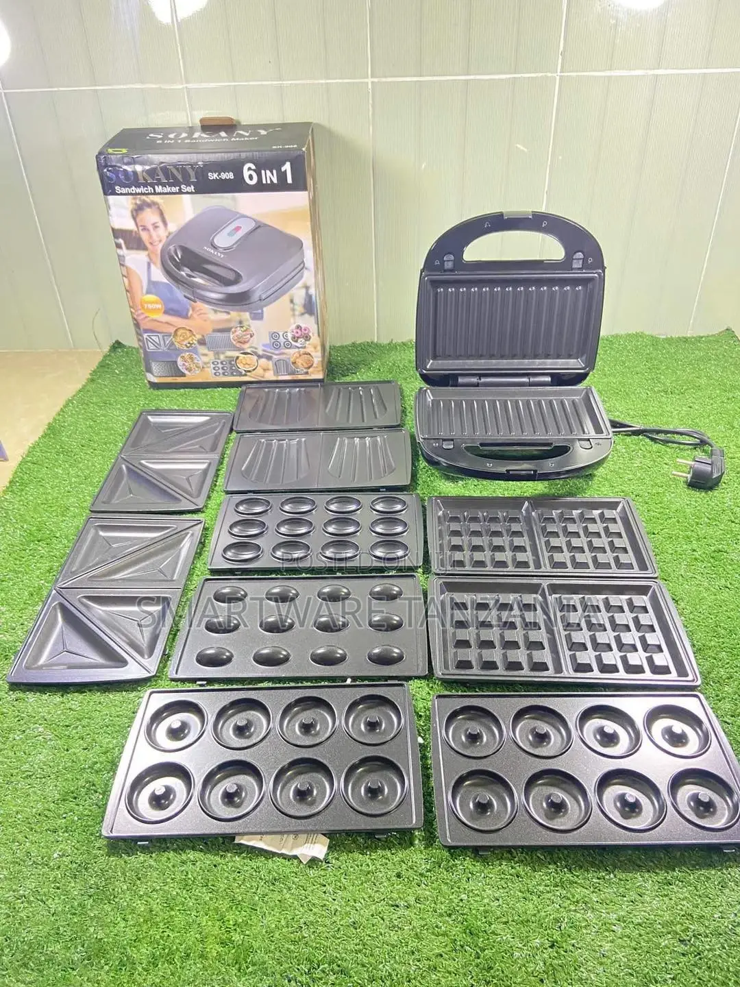 Sandwich Maker 6-in-1, Waffle Iron, Contact Grill, Panini