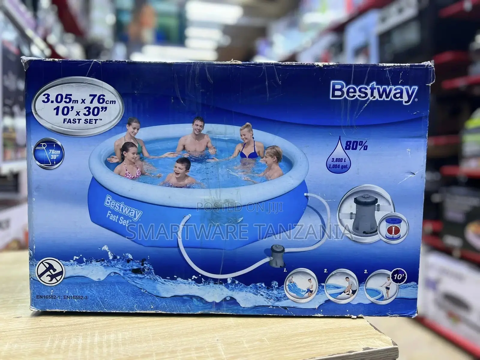 Bestway 10ft Fast Set Inflatable Swimming Pool Outdoor