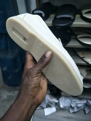 Mens Loafers Cream Material Leather
