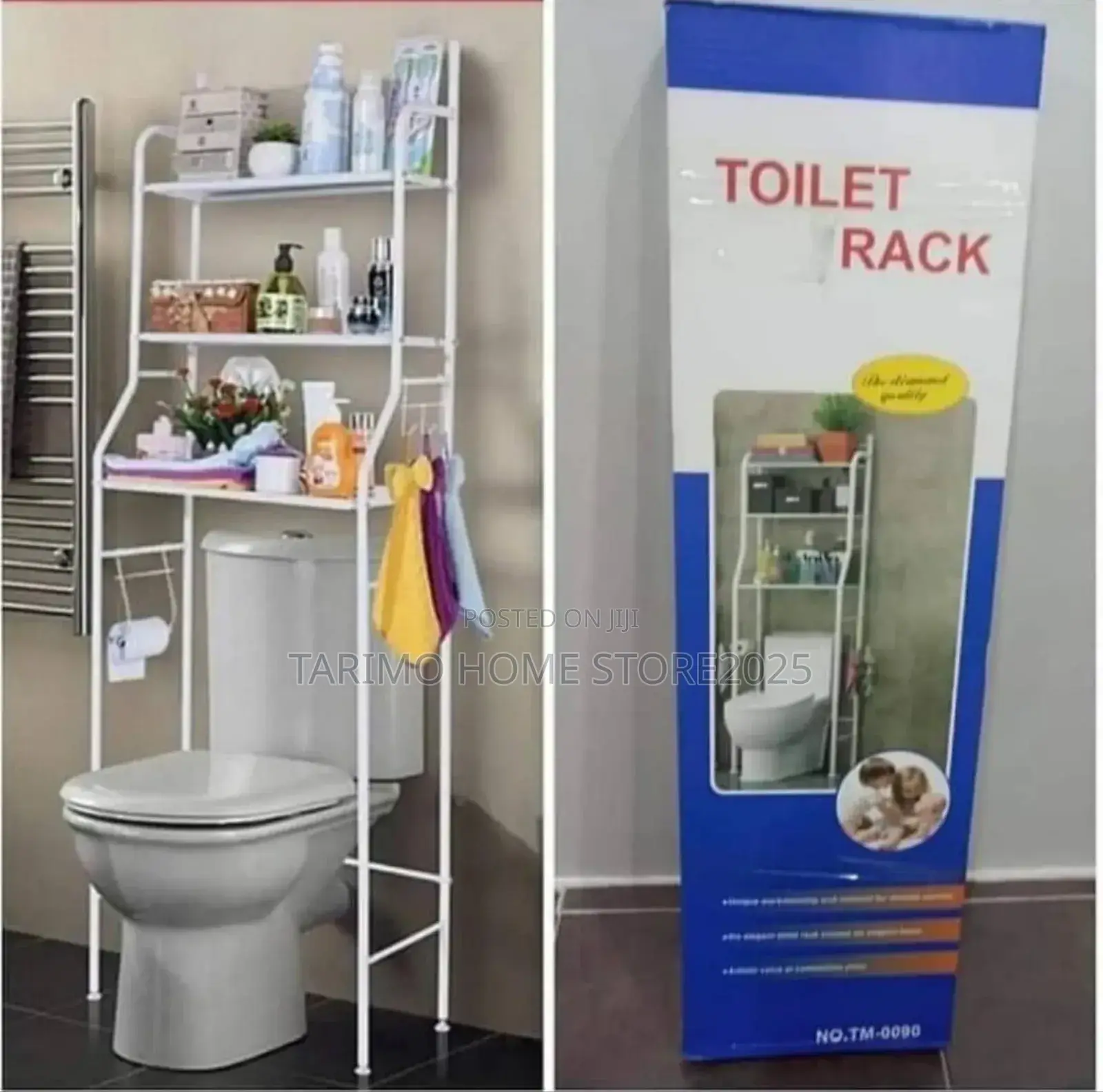 Toilet Rack, Material N Steel, Ipo Rqngi Nyeupe Tu