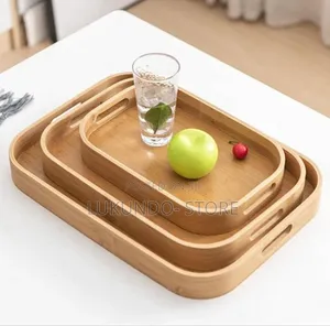 3pcs Bamboo Wooden Rectangular Round*