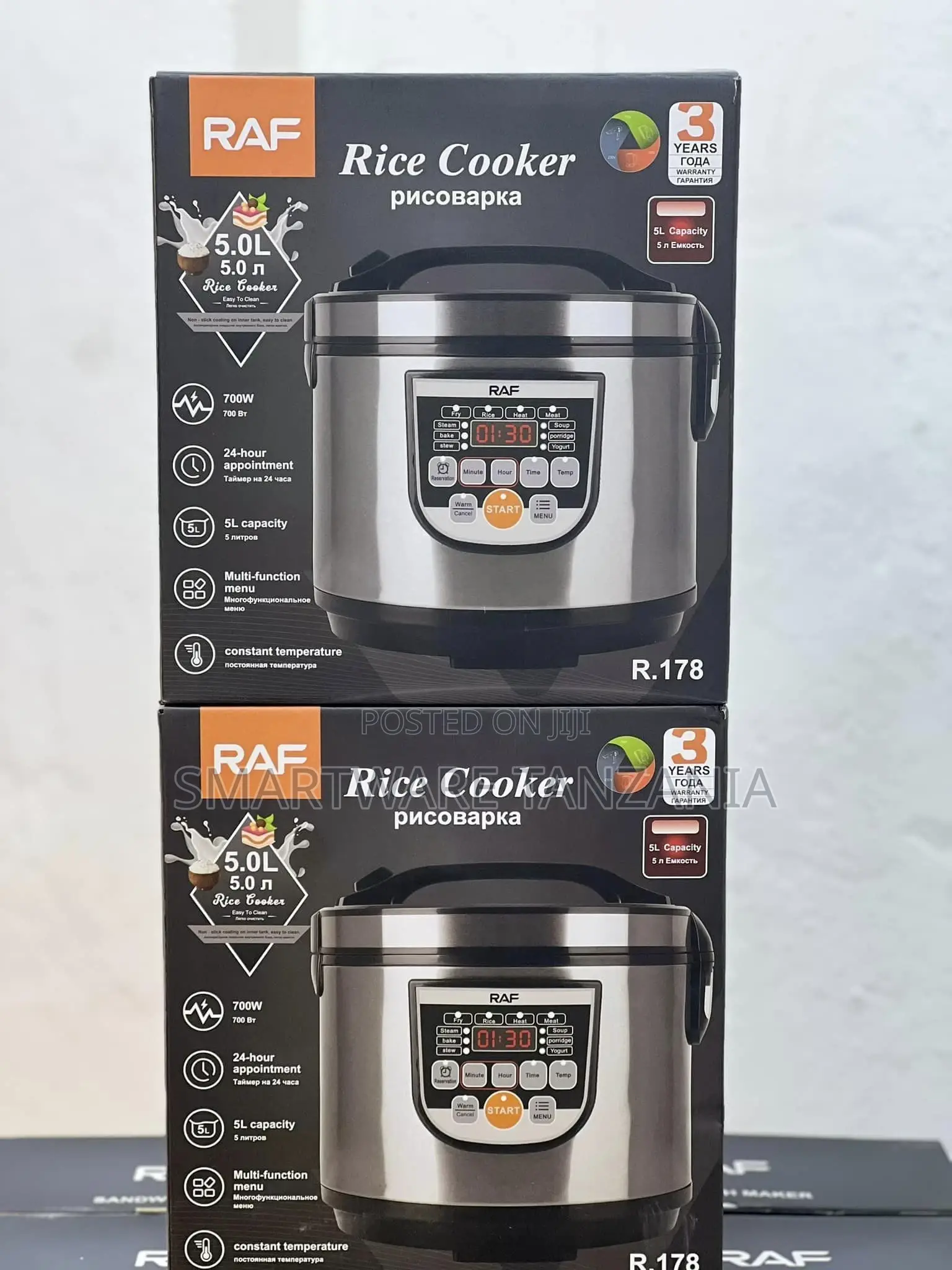 Rice Cooker 5 L With Steamer Insert Keep Warm Function,