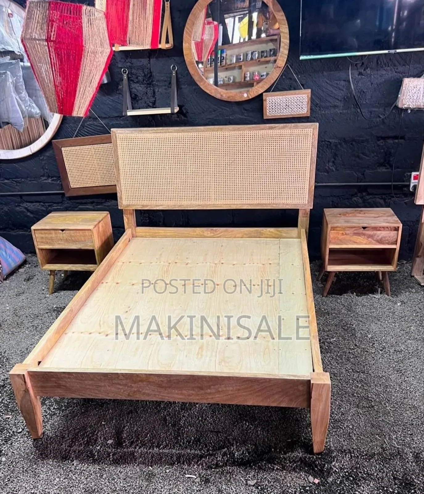 Kitanda Kizuri Sana Simple Na Bed Side 2 Mango Wood