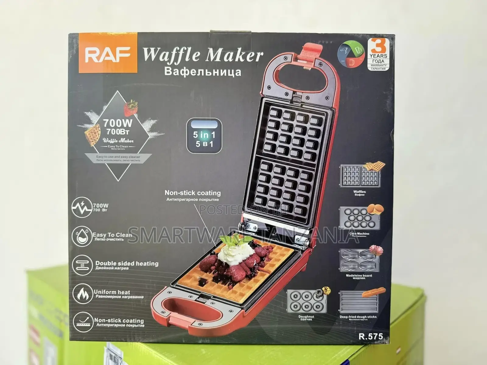 Electric 5-in-1 Belgian Waffle Grill Panini Sandwich Maker