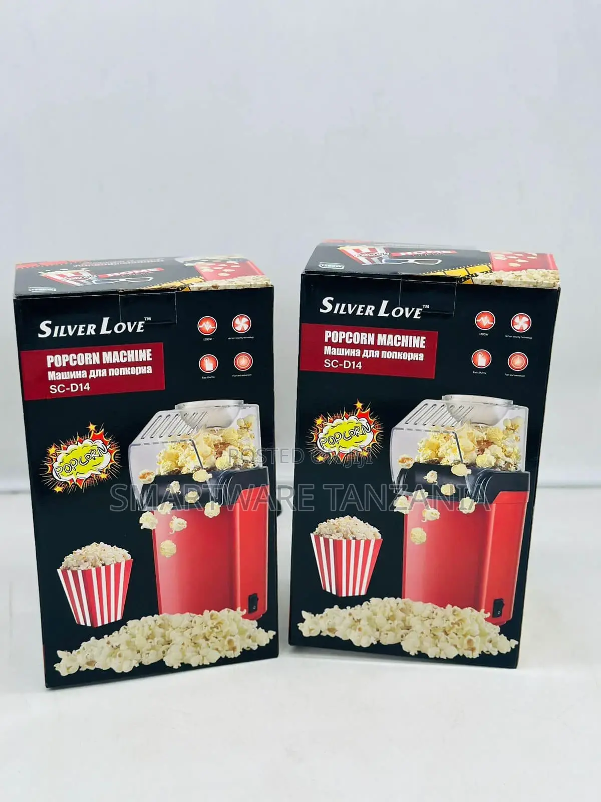 Hot Air Popcorn Making Popper Machine With Wide Mouth Design