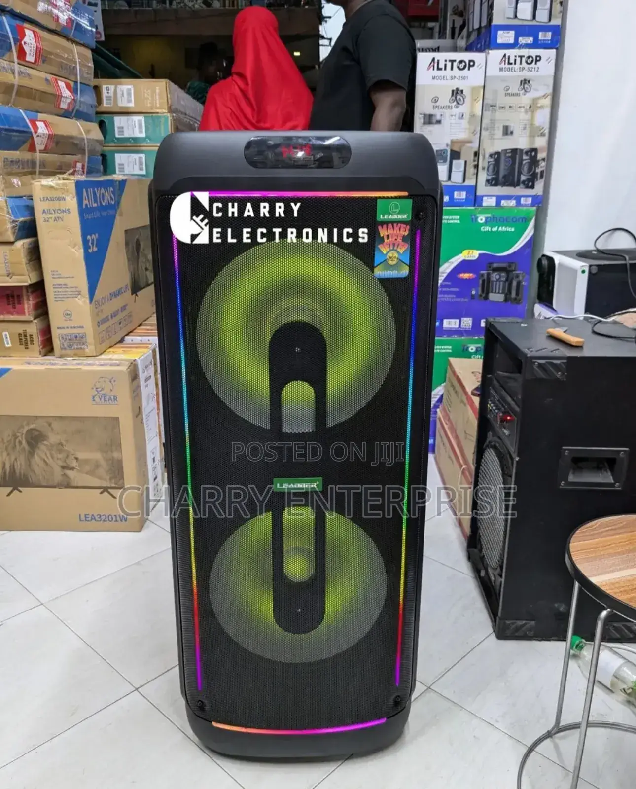 LEADDER Rechargeable Double Speaker With Mic and Amplifier