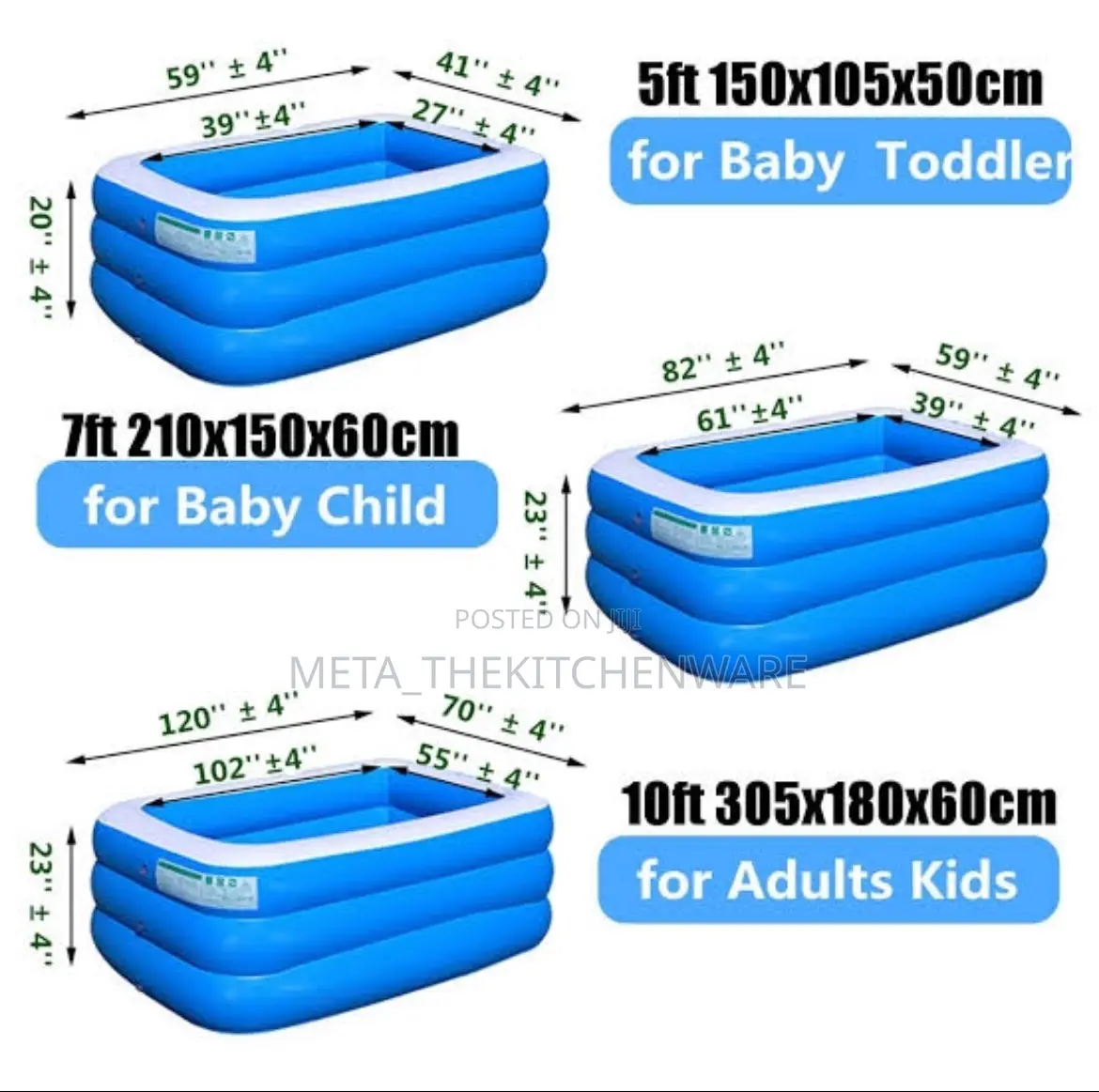Inflatable Swimming Pool (130cm) 4f
