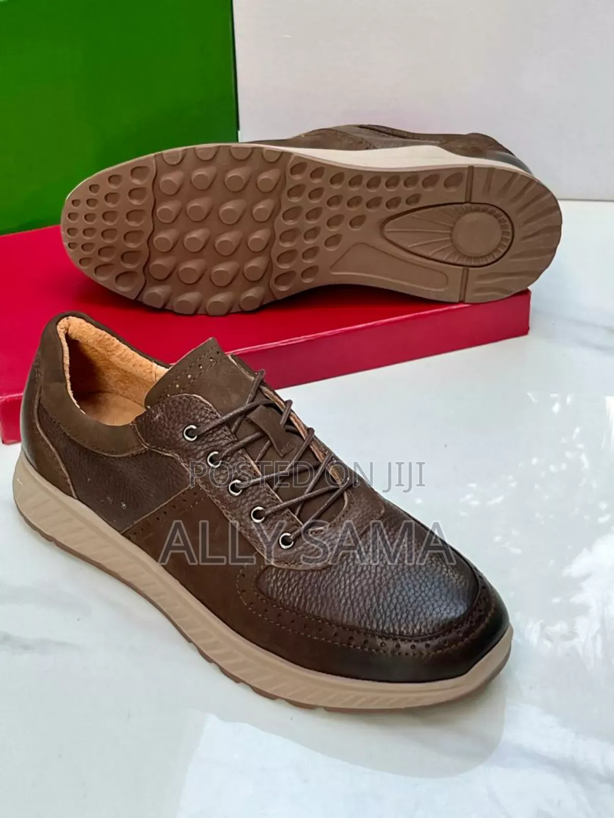 Mens Shoes Coffee Material Leather