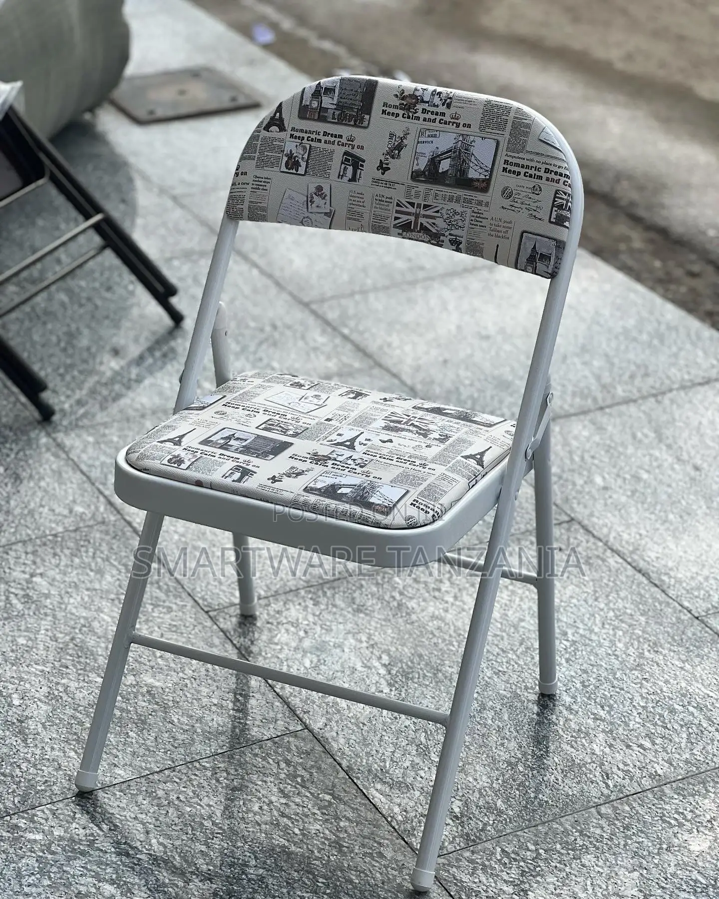 Folding Chair With Non-slip Foot Pads, For Home, Office