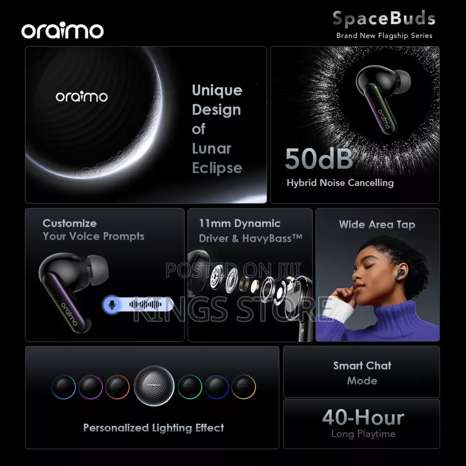 Oraimo Spacebuds Hybrid ANC True Wireless Earbuds
