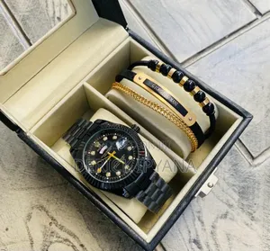 Black Watch and Bracelet (Full Box)