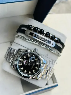 Silver Watch and Bracelet