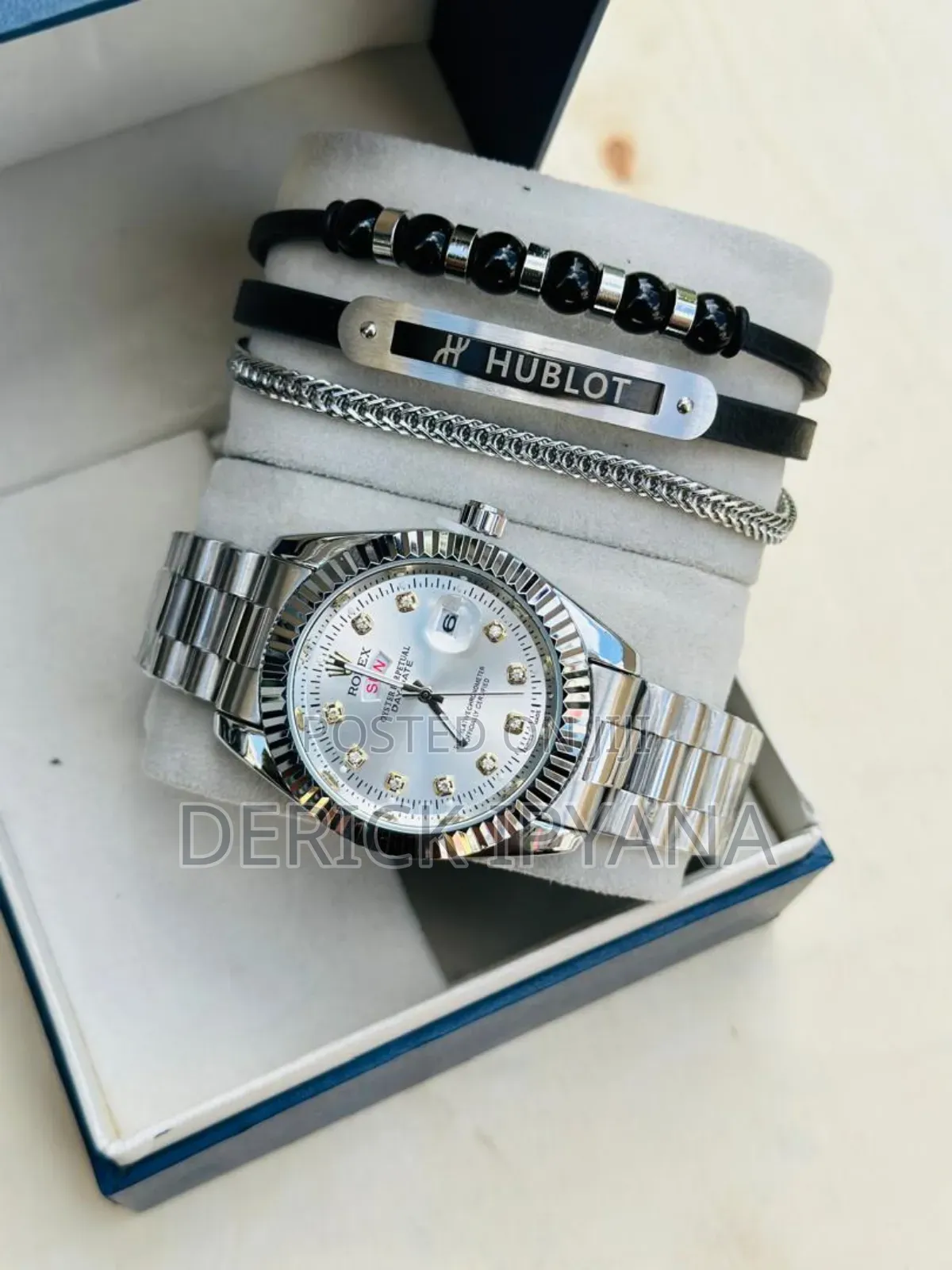 Silver Watch and Bracelet