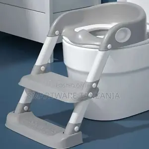 Kids Toilet Seat With Stairs, Armrest and Comfort Cushion