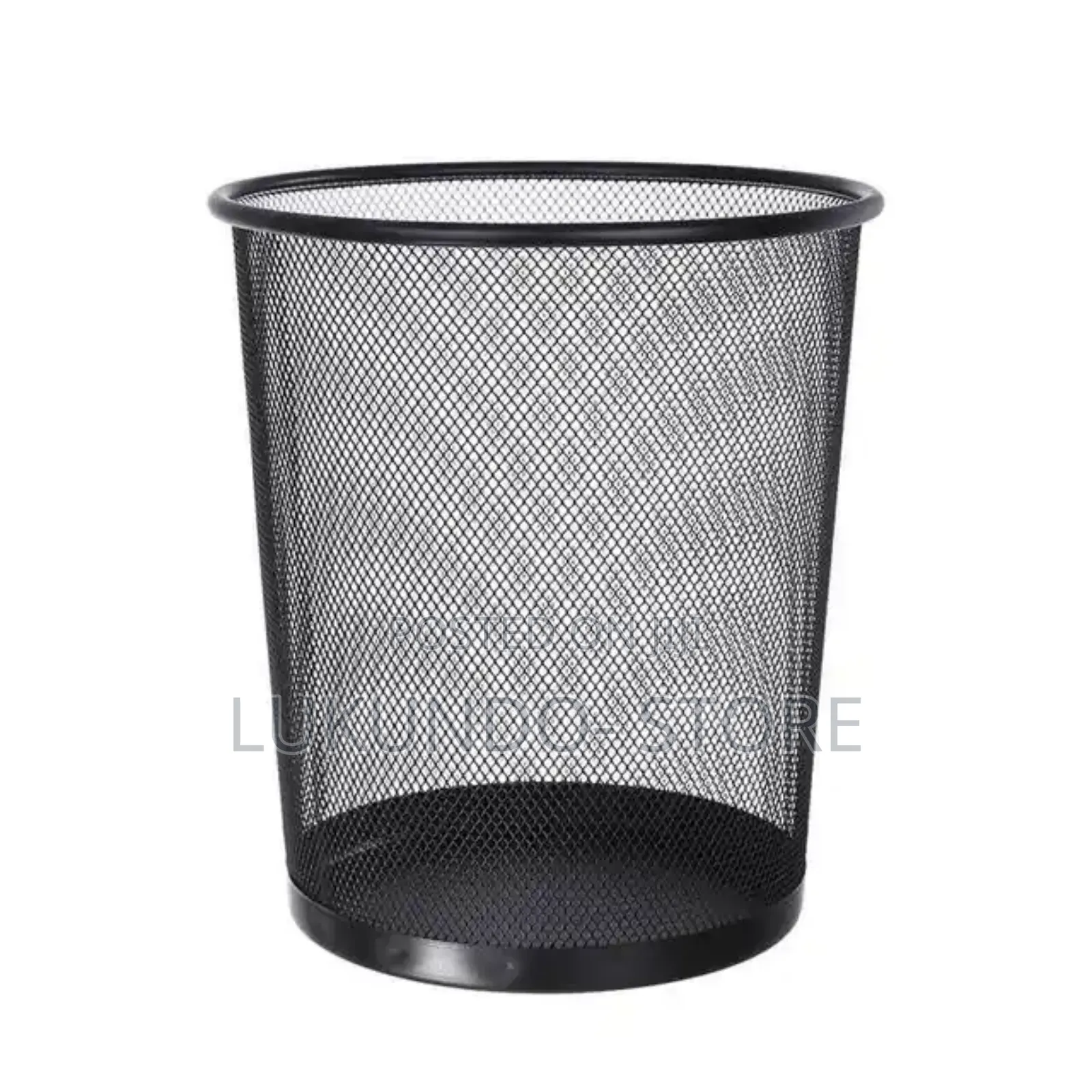 | Metal Garbage Bin Office Waste Paper Basket Home Sto