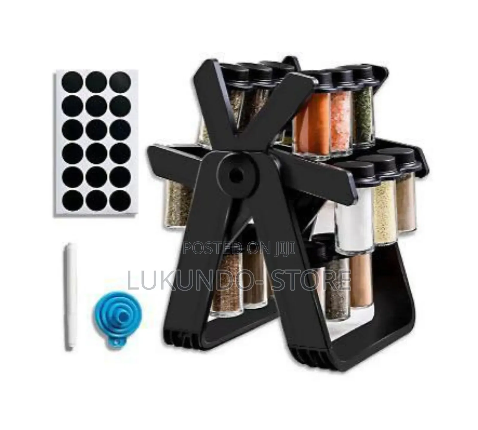 Spice Jar Set With 18 Glass Bottles With Stand
