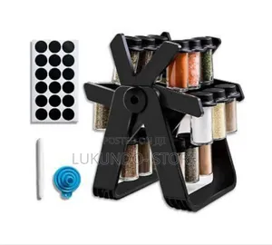 Spice Jar Set With 18 Glass Bottles With Stand