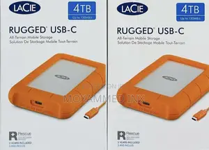 LACIE 4TB Up to 130mb/S RUGGED USB-C All-Terrain Mobile