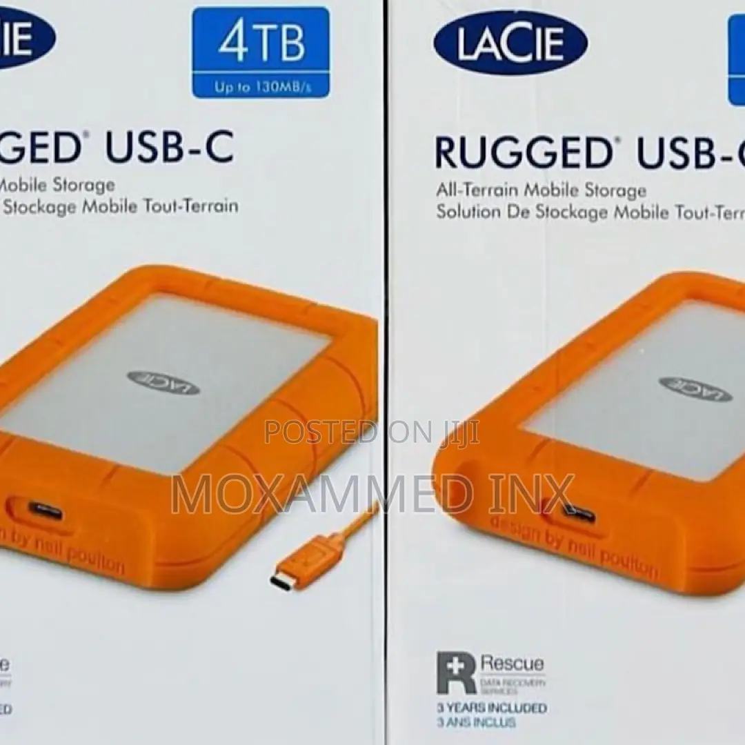 LACIE 4TB Up to 130mb/S RUGGED USB-C All-Terrain Mobile