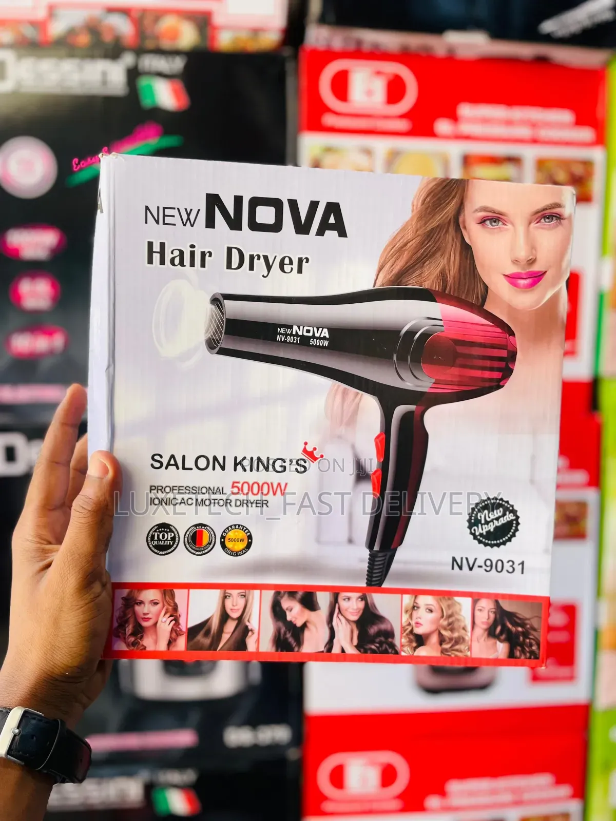 Nova Professional Hair Dryer 5000w Ionic Ac Motor