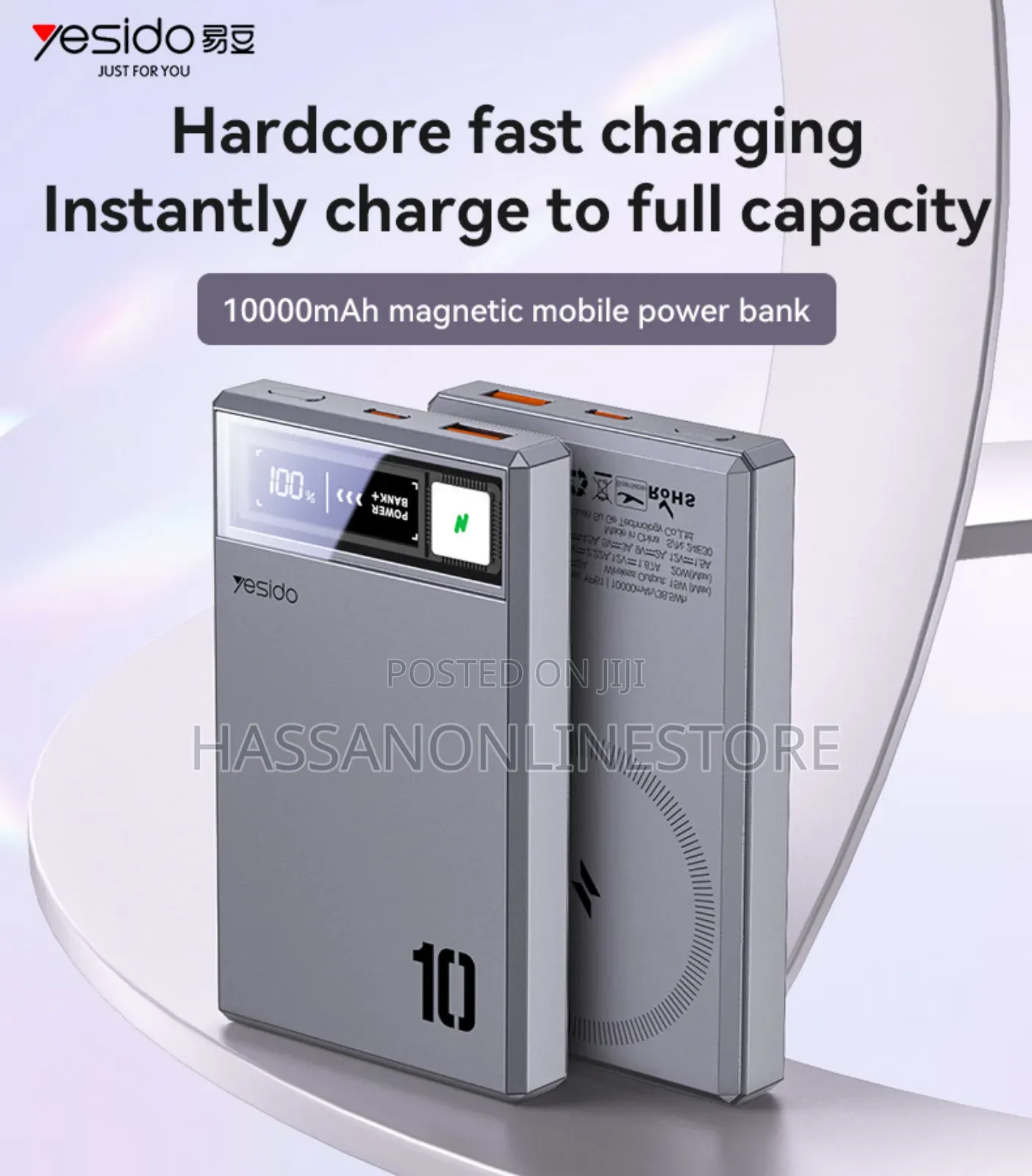Yesido YP61 PD20W Fast Charging HD Digital Display 10000mah