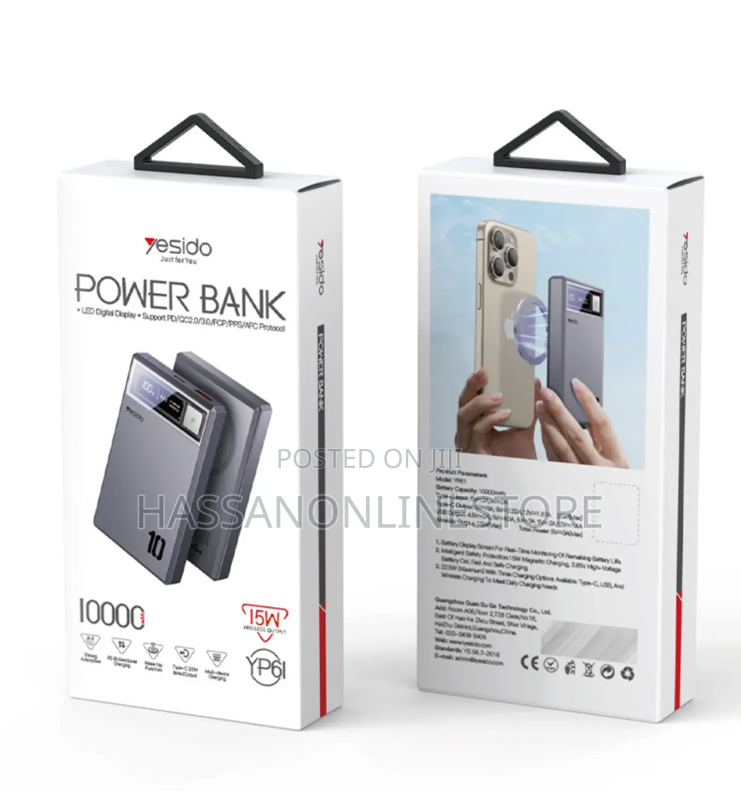 Yesido YP61 PD20W Fast Charging HD Digital Display 10000mah