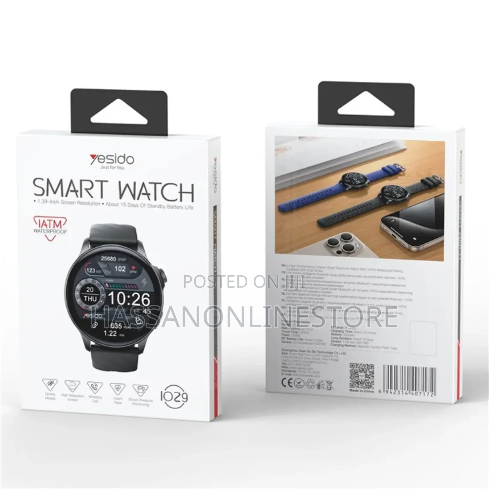 YESIDO IO29 Smart Watch With 2 Straps