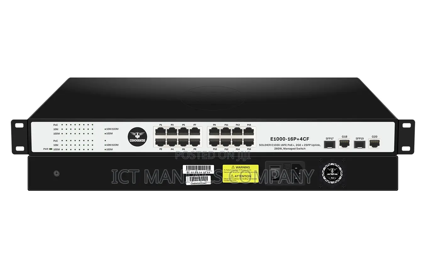 Commando 16 Ports Poe Switch - Unmanaged