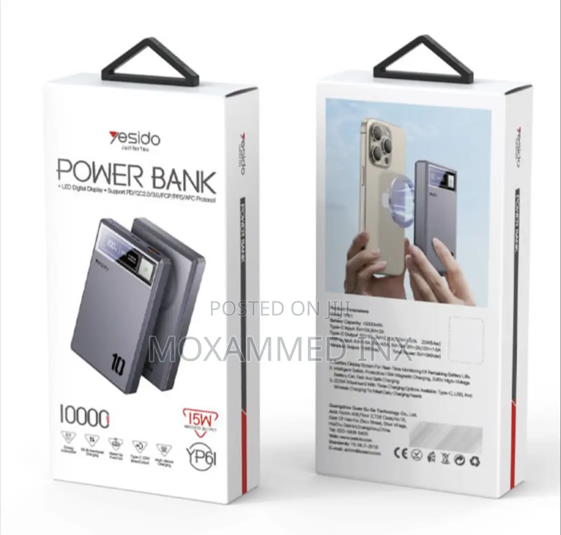 Yesido YP61 15w Powerbank Magsafe Wireless 10,000mah Batt