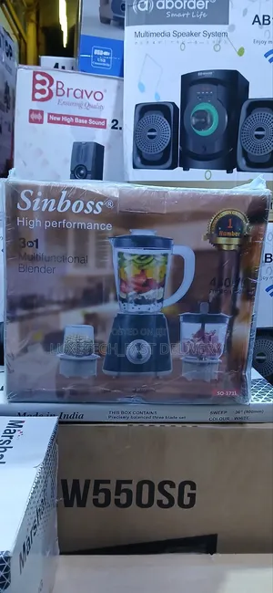Sinboss Blender 1.5L (3 in 1)With Food Chopper and Grinder